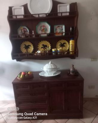 Piattaia c/pensile in noce massello