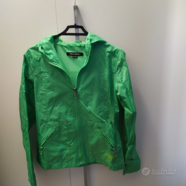 Giubbino impermeabile verde fosforescente