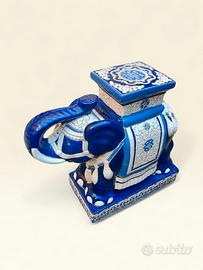 Splendida Statua Decorativa Elefante in Porcellana