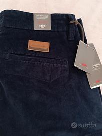 pantalone uomo  blu di velluto 