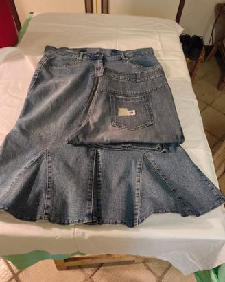 Set Donna Jeans + Gonna Denim M Blu Casual