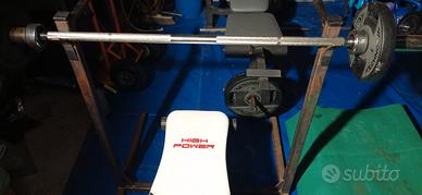 panca piana High Power + porta bilanciere 