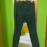 pantaloni jeans verde elasticizzati