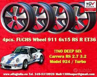 4 pz. cerchi Porsche Fuchs 6x15 ET36 911 -1989 914