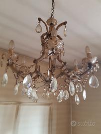 LAMPADARIO CON GOCCE DI CRISTALLO 6 LUCI