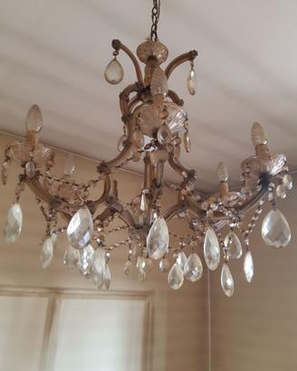LAMPADARIO CON GOCCE DI CRISTALLO 6 LUCI