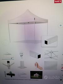 Gazebo in acciaio bianco