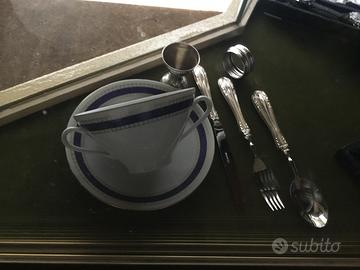 Completo pappa bimbi argento 800e porcellana