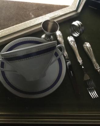 Completo pappa bimbi argento 800e porcellana