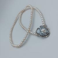 Collana perle acqua dolce con cammeo arg.925