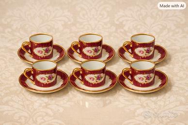 set sei tazzine caffè Limoges porcellana