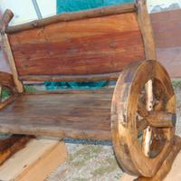 Panca in Legno di teak con Ruote