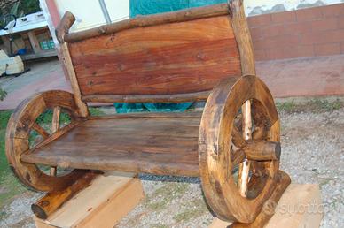 Panca in Legno di teak con Ruote