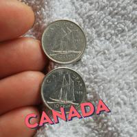 Canada 2 monete da 10 Cents Anni 70