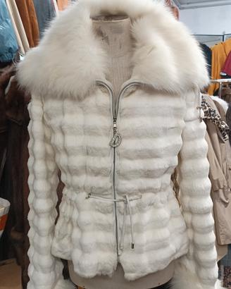 Giacca in Lapin Diamantato e Volpe