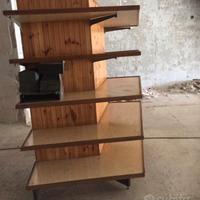 Scaffale 5 ripiani in ferro e legno