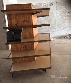 Scaffale 5 ripiani in ferro e legno