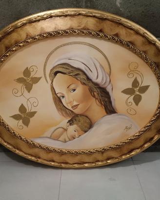 Quadro ovale con immagine sacra