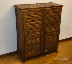 Mobile bar apribile portabottiglie legno massello