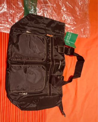 Borsa Benetton in nylon nero
