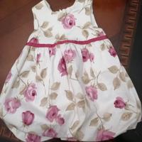 Vestito cerimonia JO Milano fiori rosa 6 mesi 62cm