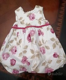 Vestito cerimonia JO Milano fiori rosa 6 mesi 62cm