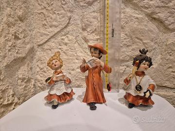 Set 3 Statuine Chierichetti Porcellana Capodimonte