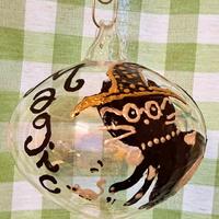 Pallina in vetro dipinta a mano