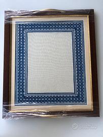 Vassoio con ricamo sottovetro tipo Hardanger