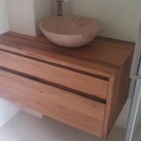 bagno in rovere vecchio sospeso con 2 cassetti