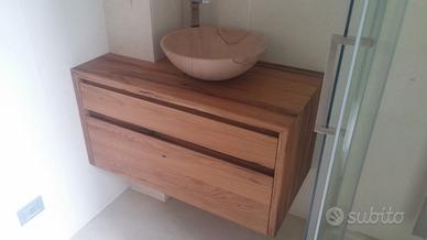 bagno in rovere vecchio sospeso con 2 cassetti