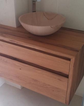 bagno in rovere vecchio sospeso con 2 cassetti