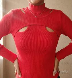 💎 Maglioncino crop-top maniche lunghe aderente S