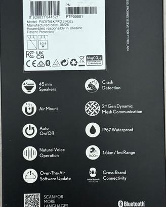 Interfono Moto Packtalk Pro Singolo