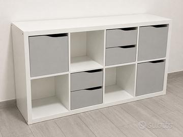Mobile contenitore bianco con cassetti grigi