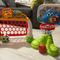 2 GIOCHI CHICCO PORTA CALCIO E CANESTRO BASKET