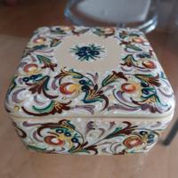 ciotola scatola in ceramica policroma floreale AMA