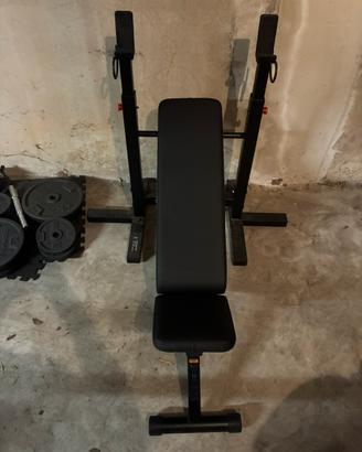 Kit Manubri bilanciere pesi panca piana e tappeto