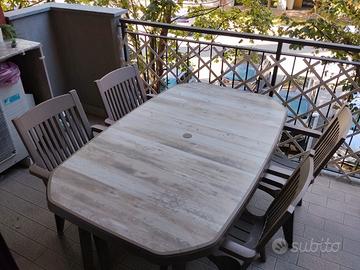 tavolo da giardino allungabile + 6 sedie