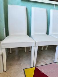 4 sedie bianco in ecopelle