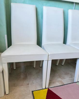 4 sedie bianco in ecopelle