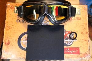 Vintage Style Biker Googles Aviator, Pelle PU/ len