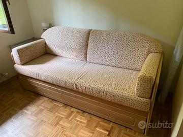 Divano letto in pino massiccio