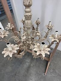 Lampadario legno 8 luci