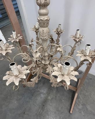 Lampadario legno 8 luci