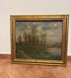 Paesaggio olio su tela firmato