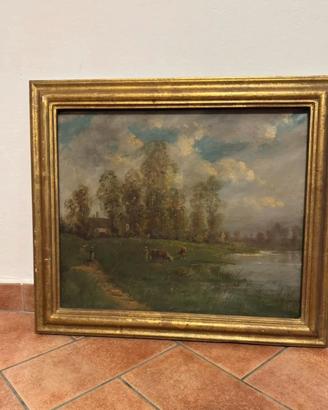 Paesaggio olio su tela firmato