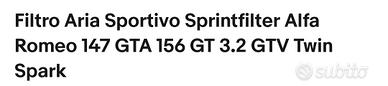 Filtro aria  sportivo sprint filter Alfa Romeo 