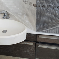 Mobile bagno grigio rovere,specchio e pensile