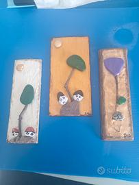 n. 5 quadri base legno 